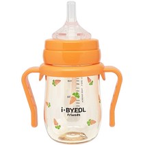아이별프렌즈 유아용 PPSU 캐럿 추 빨대컵 180ml, 오렌지, 1개