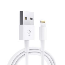 알로코리아 USB TO 라이트닝 애플 8핀 고속 충전 케이블, 화이트, 1m
