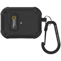 내셔널지오그래픽 러기드 범퍼 오토 락 에어팟프로 케이스, 에어팟 프로, 블랙