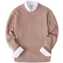 디엘크리 남성용 까슬거림X 꽈배기 캐시 라운드 니트 티셔츠