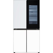 [색상선택형] LG전자 오브제 노크온 양문형 미스트 냉장고 870L 방문설치, 크림 스카이   크림 화이트, H874GYW312