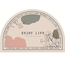 위더홈 수채화 포인트 반달 발매트, 목련