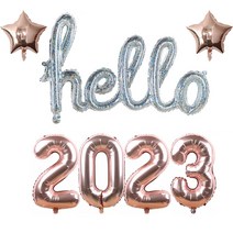 올리브파티 2023 신년 파티 풍선 세트, 로즈골드, 1세트