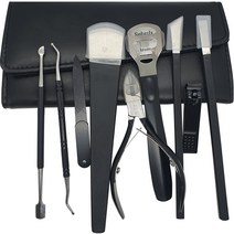 플라카 프리미엄 페디큐어 나이프 9종 세트, 블랙, 1개