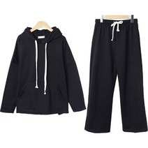 여성용 밀레이 포켓 속기모 후드 + 트레이닝 팬츠 세트 cpset2434k2b