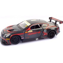 레프리카 1 : 24 도어오픈 LED 벤틀리 컨티넨탈 GT3 MSZ925457BK, 블랙