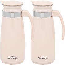 퀸센스 시그니처 스텐물병 2p, 베이지, 1.3L