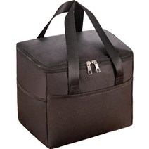 바오스레 만능 대용량 사각 보온 보냉 도시락 가방, 블랙