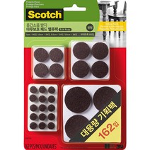3M 스카치 방지 마루보호 패드 대용량 기획팩 브라운 162P, 1개