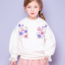 젤리스푼 소녀 레이스 벌룬소매 티셔츠