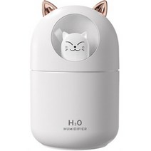 쿠밍 귀여운 무드등 조명 탁상용 고양이 미니 가습기 화이트
