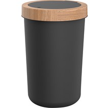 튤리 뱀부 원터치 휴지통 원형 10L, 블랙, 1개