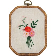 알로데 입체 플라워 팔각형 DIY 자수 패키지 15 x 11cm, 1개, A 005