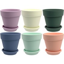 센츠가든 파스텔 컬러 토분 10cm 6종 + 받침대 6종 세트, 혼합색상