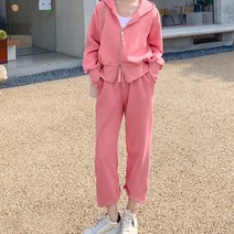 비첼라 여성용 메이첼 후두 집업 밴딩 팬츠 트레이닝 세트 01995