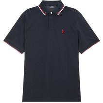 헤지스 남성용 라인배색 면 반팔 카라 티셔츠 HZTS3B407N2