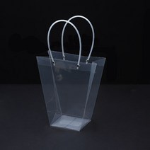 미화부장 PVC 비닐 꽃다발 화분 식물 선물 케잌 케이크 포장 투명 긴 대형 쇼핑백 01 사다리꼴 소, 10개
