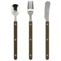 파르베 1인 디저트 3종 세트, 카키, 티스푼 + 티포크 + 버터나이프