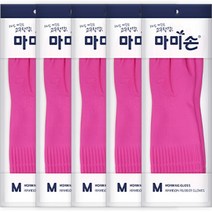 마미손 모닝글로스 고무장갑, 핑크, 중(M), 5개