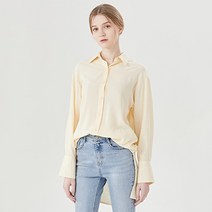 탱커스 여성용 데일리 오버핏 카라 트임 롱 셔츠 TV1BL023L0