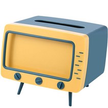 TV 스마트폰 거치 가정용 차량용 사각 티슈케이스, 블루, 2개