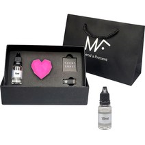 엠퓨처 차량용 하트 방향제 매트핑크 + 오일 15ml x 2p 세트 + 쇼핑백, 1세트, 클린코튼