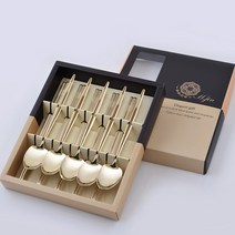 현진 다이아 티타늄 수저 5벌 세트, 골드(수저), 숟가락 5p + 젓가락 5p + 케이스