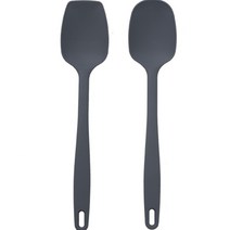 키친팩토리 실리콘 이유식 멀티스푼 + 사각요리스푼 세트, 다크그레이