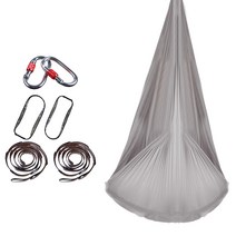 윤스랩스 가정용 스판 매듭 요가 해먹, 실버