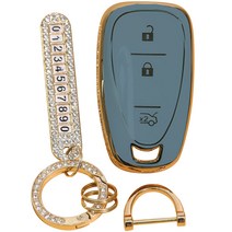 벤오토 쉐보레 3버튼 자동차 스마트키 케이스, 그레이블루, JH-CB3 (쉐보레 3버튼)