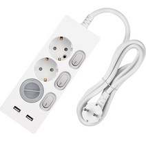 스윗홈 개별 스위치 USB 2포트 3구 멀티탭 + 안전커버 세트, 1.5m, 1세트