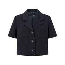 지컷 여성용 자수 포켓 하프 슬리브 자켓 7253210301