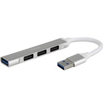 유니콘 A타입 4포트 무전원 알루미늄 USB허브 MH-400A, 메탈