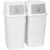 올유리빙 가정용 적층형 분리수거함 60L, 화이트, 2개