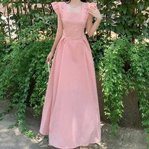 비비에모 인판타 스퀘어넥 프릴 날개 소매 로맨틱 원피스 03737