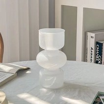 렌피스 감성 인테리어 유리 화병, 화이트