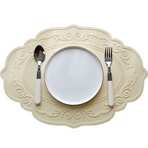 포시엘라 실리콘 방수 식탁 테이블 매트, 옐로우, 가로 420mm x 세로 300mm x 두께 2mm