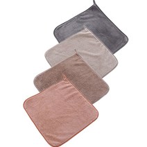 뽀르픽 감성 주방 핸드타월 4종 세트, 그레이, 브라운, 코랄, 베이지, 1세트