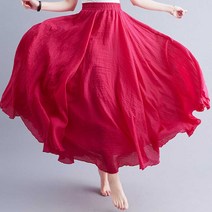 엘쏘 빈티지 린넨 A라인 스커트