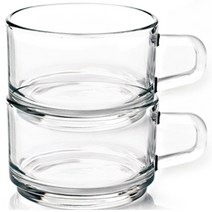 글라스락 내열강화 시리얼 머그 450ml RM-413, 투명, 2개