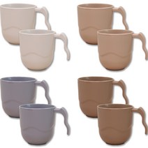 아띠홈 올더플레이트 머그컵 4종 x 2p 세트 330ml, 크림, 그레이, 모카, 베이지, 1세트