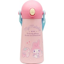 릴팡 더보틀 원터치 어깨끈 이중스텐 물통, 마이멜로디, 460ml