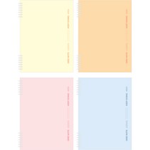 워너디스 B5 킵두잉 스프링 그리드 노트 Ver 2 01 라이트 4종 세트, 연노랑, 오렌지, 핑크, 하늘, 1세트