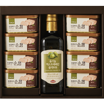 올가홀푸드 동물복지 순햄 200g x 8p + 올리브유 500ml 혼합 선물세트, 1세트