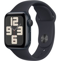 Apple 2023 애플워치 SE 2세대 알루미늄 케이스, 40mm, GPS, 미드나이트 / 미드나이트 스포츠 밴드, M/L