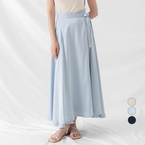 ELLE PARIS 새틴 랩 스커트