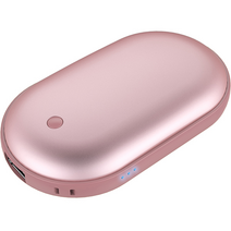 [휴대용전기핫팩] 애니클리어 USB 충전식 보조배터리 케이블 겸 휴대용 손난로 전기 핫팩, iGPB-HOT3, 핑크