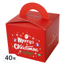 도나앤데코 크리스마스 손잡이 답례품 미니 포장 상자, 메리별 레드, 40개