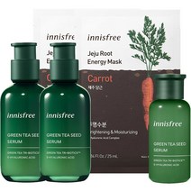 이니스프리 그린티 씨드 세럼 80ml 2p + 세럼 30ml + 루트 마스크팩 당근 2p 세트, 1세트