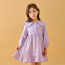 올리반 여아용 체크카라 원피스